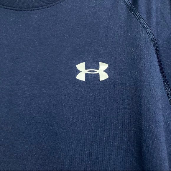 UNDER ARMOUR Loose Fit Heat Gear T shirt Blue Short Sleeves  Casual Mens Large - Picture 5 of 16